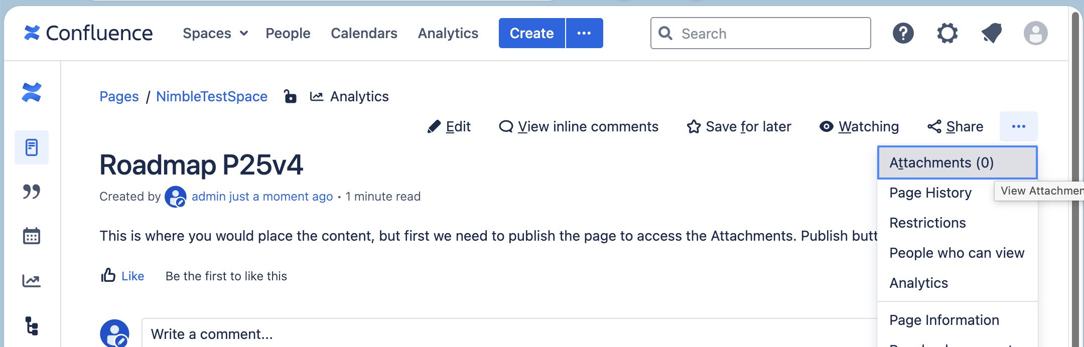 Confluence Page Step 3
